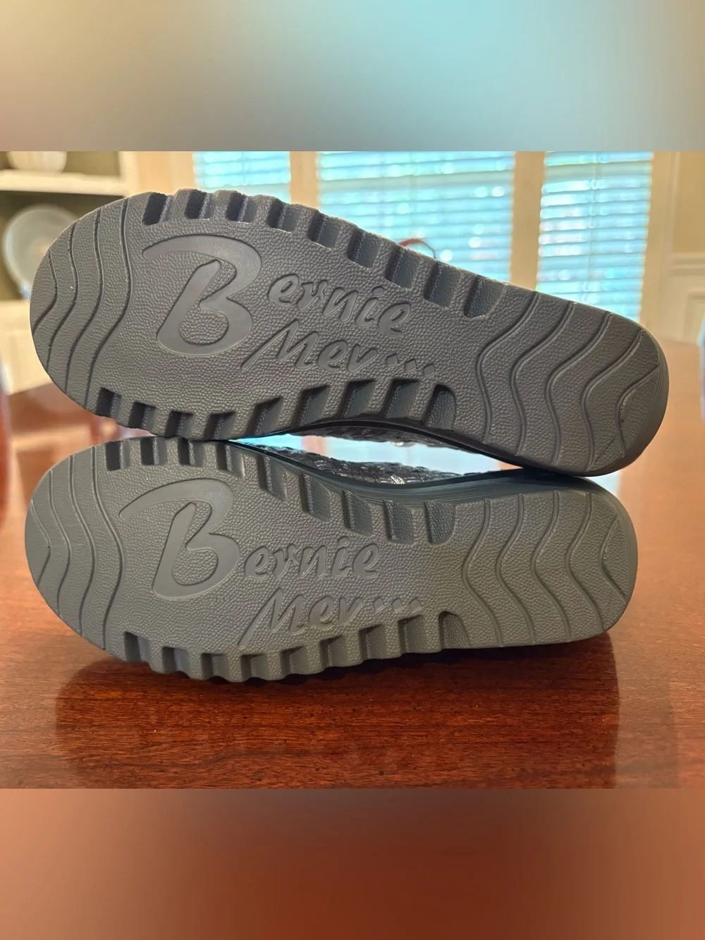 Bernie Mev Lulia Woven Wedges (Metallic Gray) Size 38, US 7.5/8
